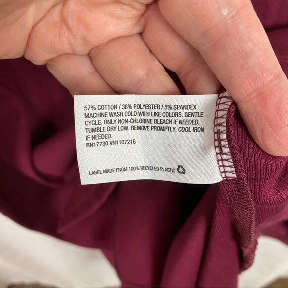 The Nines By Hatch Burgundy Ribbed Jersey Body Con Midi Dress Sz.L NWT - Picture 15 of 16